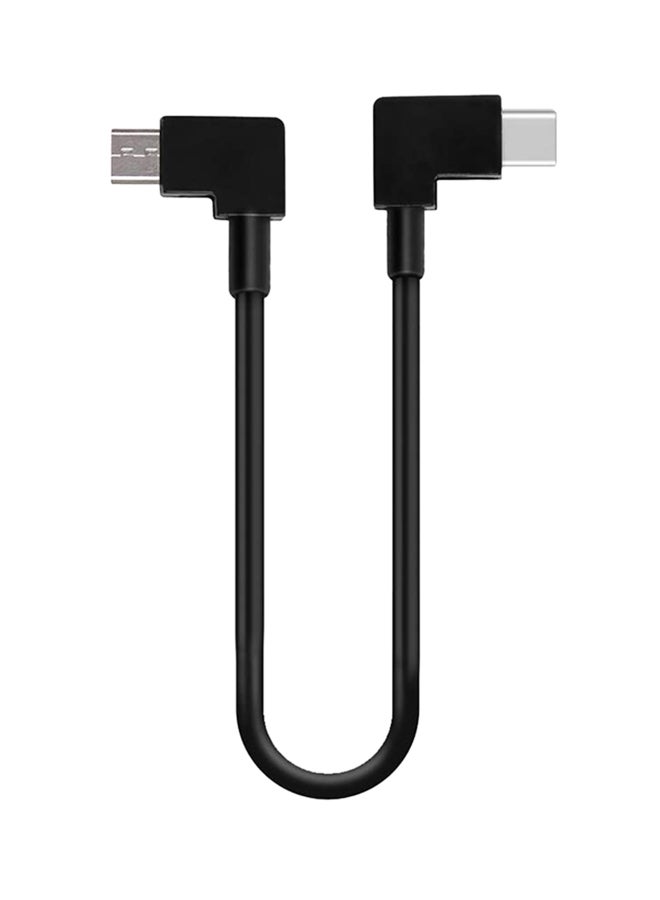 كابل شحن ومزامنة بيانات من TYPe-C إلى مايكرو USB أسود - Image 1